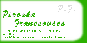 piroska francsovics business card